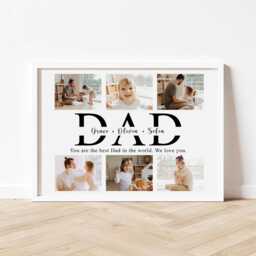Custom Photo Dad Gift, First Fathers Day Print. Collage For Him, Gift From Kids. Family Wall Art. New Daddy Baby - thumbnail 3