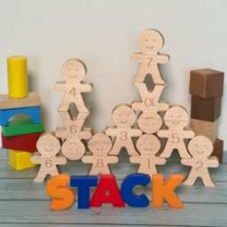 Wooden Stacking Friends Balancing Toy, Set Of 10 - thumbnail 1