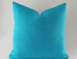 Turquoise Blue Cotton Throw Pillow Cover 20 Inch Decorative - thumbnail 1