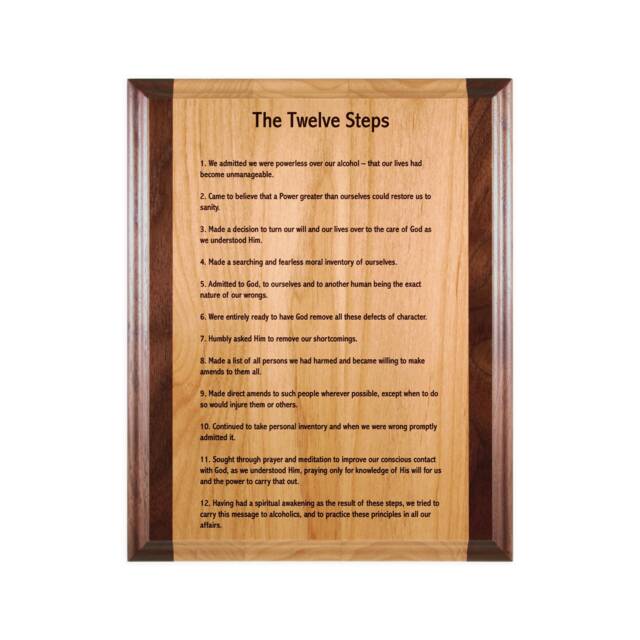 The 12 Steps Of Alcoholics Anonymous Plaque, Aa Twelve Wall Hanging, Laser Engraved Recovery Gifts From Woodenurecover - image 1