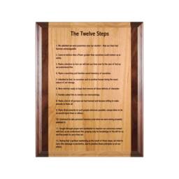 The 12 Steps Of Alcoholics Anonymous Plaque, Aa Twelve Wall Hanging, Laser Engraved Recovery Gifts From Woodenurecover - thumbnail 1