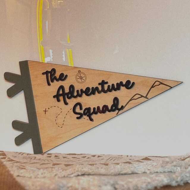 The Adventure Squad Pennant Flag Nursery Decor - Playroom Decor, Boys Bedroom Wall Sign, Accessory, Baby Shower Gift - image 1