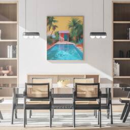 David Hockney Caribbean Beach Hut Print, Authentic Art, Tropical Illustration, Vintage Seascape, A Bigger Splash - thumbnail 3