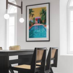 David Hockney Caribbean Beach Hut Print, Authentic Art, Tropical Illustration, Vintage Seascape, A Bigger Splash - thumbnail 2