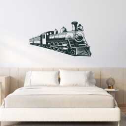 xl Vintage Train Wall Sticker, Kids Art , Enthusiast Railfan Gift - Thevinylcreations - thumbnail 3