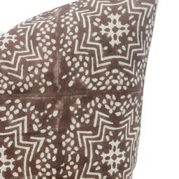 Designer Stella in Cocoa Brown On Natural Linen Pillow Cover, Neutral Cover, Boho Pillow, Modern Farmhouse Pillow Cover - thumbnail 2