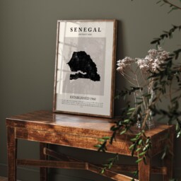 Abstract Senegal Map Vintage Wall Art Print Picasso + Matisse Inspired Travel Poster - thumbnail 1