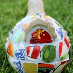 Rooster Hen Mosaic Statue - thumbnail 4