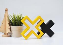Modern Home Decor Geometric Wood Set Shelf - Floating Wood Shapes Housewarming Modern Gift Cross Design - thumbnail 1