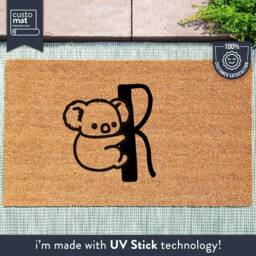 Personalized Koala Initial Door Mat - Custom Rug New Home Gift Cute Housewarming - thumbnail 1