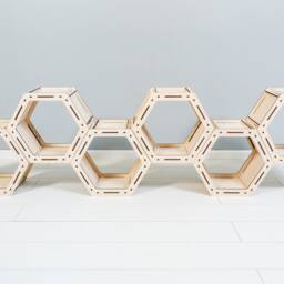 Hexagon Shelves, Honeycomb Geometric Shelf, Wall Decor, Bookcase, Floating Shelves, Housewarming Gift - thumbnail 3