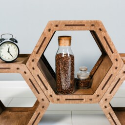 Hexagon Shelves, Honeycomb Geometric Shelf, Wall Decor, Bookcase, Floating Shelves, Housewarming Gift - thumbnail 2