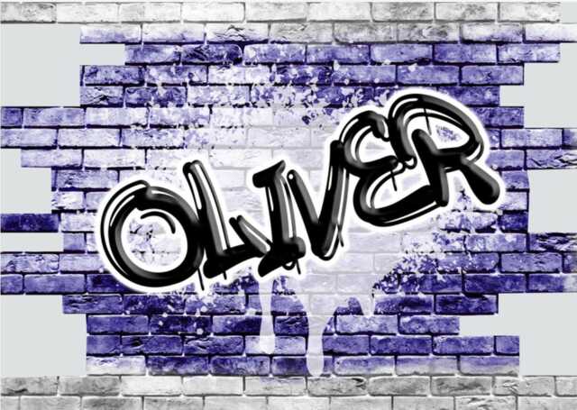 Large Bespoke Name Text Graffiti Wall Modern Brick Self Adhesive Sticker Decal Print Design Kids Room Nursery - image 1