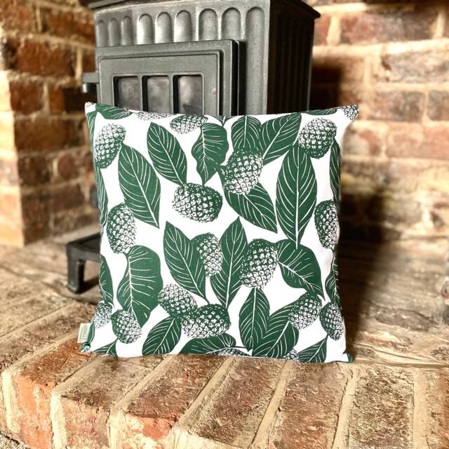 1158. Green Pineapple 100% Cotton Cushion Cover Various Sizes - image 1