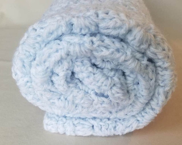 Baby Blanket Light Soft Blue White Corner To Receiving Play Mat Wheelchair Lap Robe Shower New Mom Newborn Gift - image 1