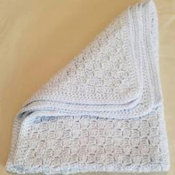 Baby Blanket Light Soft Blue White Corner To Receiving Play Mat Wheelchair Lap Robe Shower New Mom Newborn Gift - thumbnail 3