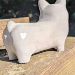 Handmade Stone Corgi Ornament - Weather-Resistant Garden Decor - thumbnail 2