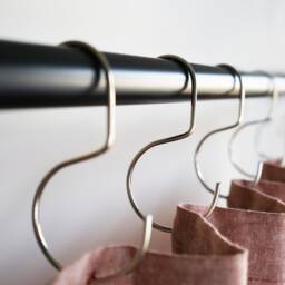 Modern Curtain Rod Hooks - Set Of 12, Metal Holders For Drapes, Rustic Farmhouse Window Accessories, Industrial Style Home Decor