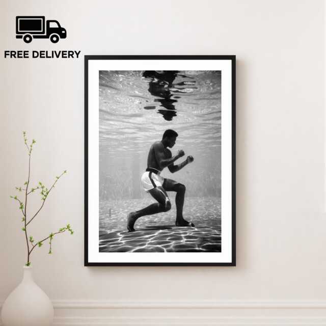 Vintage Muhammad Ali Print, Boxing Motivational Poster, Fine Art Photography Wall Art, Museum Quality Classic Black & White Print - image 1