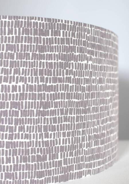 Grey Geometric Dash Lampshade With Gold Silver Or White Lining For Ceiling Lamp Base, 20cm To 40cm Diameter Handmade By Vivid Shades - image 1