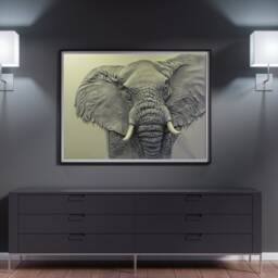 Bas Relief, 3D Wall Art, Elephant Head, Sculptural Painting, Relief Sculpture, Textured Art - thumbnail 2