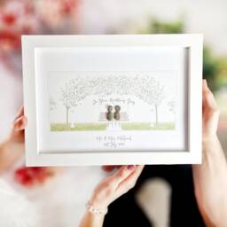 Personalised Wedding Day Swing Arch Pebble Picture - Gift Framed Art On Your - thumbnail 3