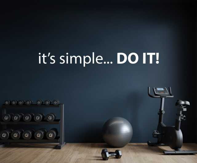 Fitness Center Gym Motivation Wall Decal, It's Simple... Do It Sign Office High School Sports - image 1