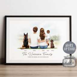 Personalised Family Gift, Our Gift For Mom & Dad, Illustration, Custom Portrait Print, Best - thumbnail 2