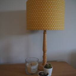 Mustard Star Lampshade Handmade Cotton Drum Shade - Table/Ceiling - thumbnail 3
