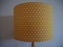 Mustard Star Lampshade Handmade Cotton Drum Shade - Table/Ceiling