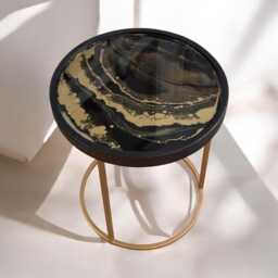Handmade Coffee Table Side - Resin Decorative Living Room Gold Modern Sofa Unique Design