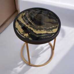 Handmade Coffee Table Side - Resin Decorative Living Room Gold Modern Sofa Unique Design - thumbnail 3