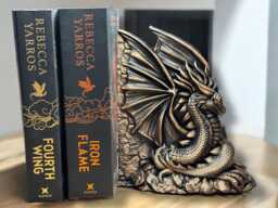 3D Printed Dragon Bookend Fantasy Bookshelf Decor, Acotar Inspired - thumbnail 1