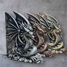 3D Printed Dragon Bookend Fantasy Bookshelf Decor, Acotar Inspired - thumbnail 2
