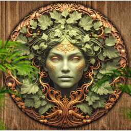 Green Woman Metal Sign, Flat Printed Sign, Nature Lover's Wall Art D??cor, Garden Guardian, Decor, Celtic Plaque, Sign - thumbnail 3