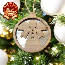 Angel Christmas Decoration - Wood & Acrylic Option - Bespoke Shapes Sizes Made - thumbnail 1