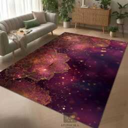 Purple Gold Mandala Area Rug Bohemian Spiritual Meditation Boho Chic Mat - thumbnail 2