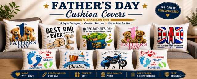 Father's Day Personalised Cushion Cover - Best Dad Ever Pillow Custom Daddy Gift For From Kids - image 1