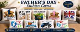 Father's Day Personalised Cushion Cover - Best Dad Ever Pillow Custom Daddy Gift For From Kids - thumbnail 1