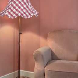 Pink Gingham Check Lampshade Handmade For Table & Floor Standard Lamps Shades, Wall Light Fixtures, Ceiling Pendants - thumbnail 3
