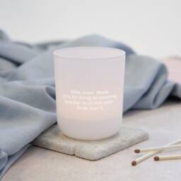 Personalised Teacher Gift - Engraved Tealight Holder With Soy Candles - thumbnail 2