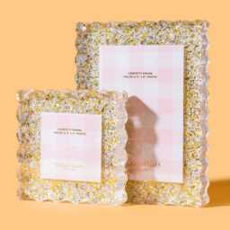 Wedding Picture Frame Pearl Confetti Acrylic - Magnetic Corners - thumbnail 2