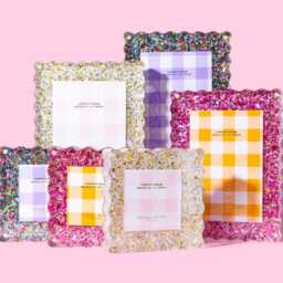 Wedding Picture Frame Pearl Confetti Acrylic - Magnetic Corners - thumbnail 3