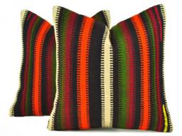 Set Of 2 Handwoven Wool Kilim Pillow Covers - thumbnail 1