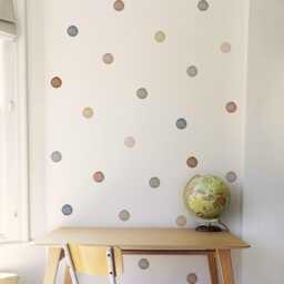Muted Polka Dot Wall Decals - Fabric Peel & Stick Watercolour Sticker Set For Kids Rooms & Nursery - thumbnail 3