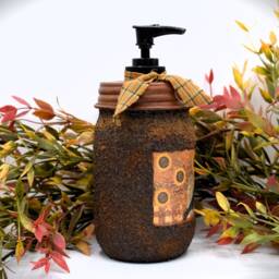 Black Crow Sunflowers Grubby Mason Jar Hand Soap Dispenser, Country Farmhouse Fall Decor - thumbnail 3