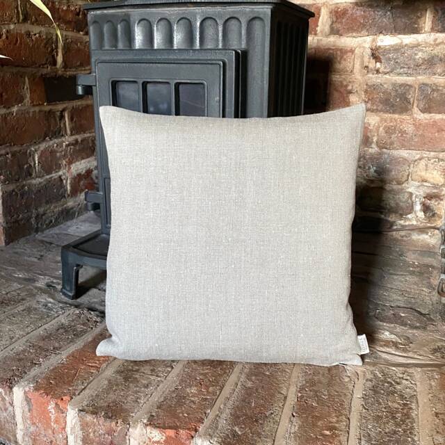1212. Plain Natural 100% Linen Handmade Cushion Cover. Various Sizes - image 1