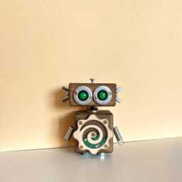 Wooden Robot Toy Quirky Desk Decor, College Student Gift - thumbnail 2