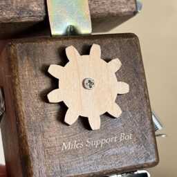 Wooden Robot Toy Quirky Desk Decor, College Student Gift - thumbnail 3