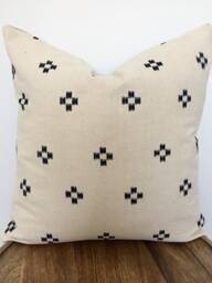 "Chiangmai Native Cotton Blue & Cream Printed Pillow Cushion Cover 50cmx50cm - 20""x20"